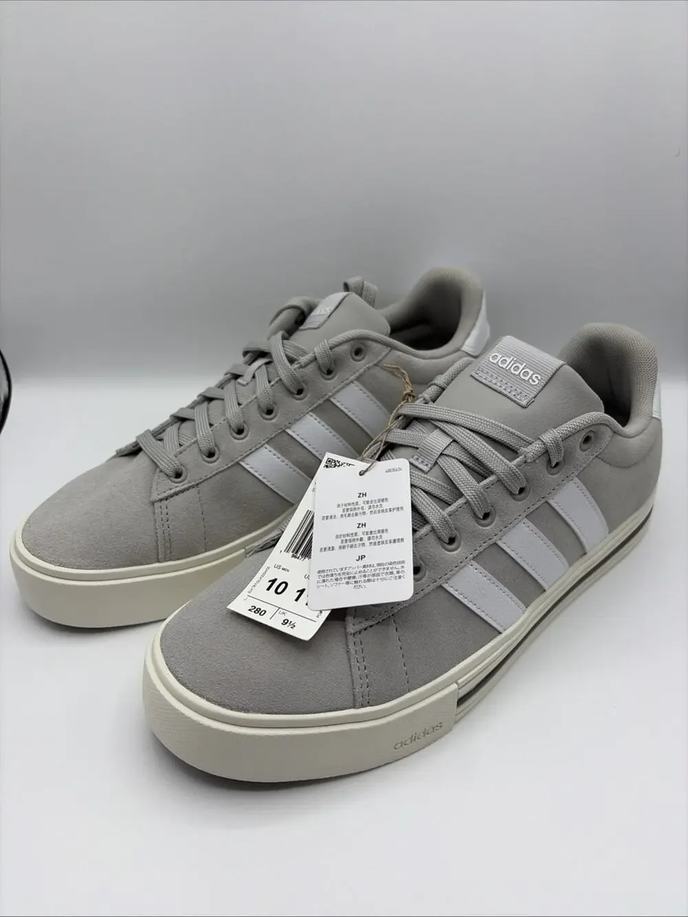 adidas Daily 4.0 Gray White Lace-Up Sneakers Shoes Men's US 10 NWT NO Box
